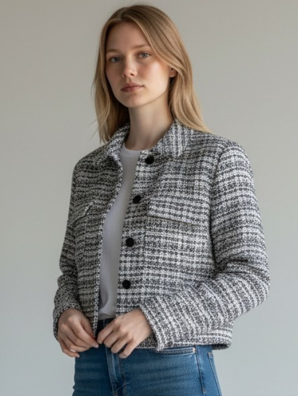 Vero Moda Monochrome Tweed Blazer